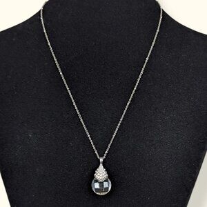 (2/$20) Avenue Rhinestone Clear Pendant Necklace